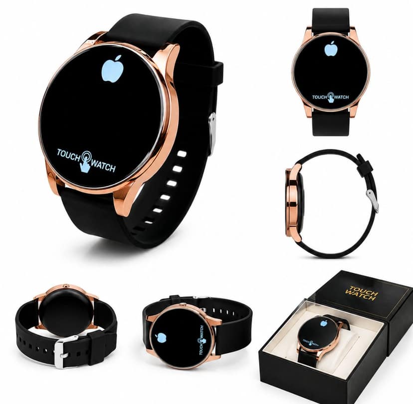 Stylish Round Dial Copper Touch Watch view 3