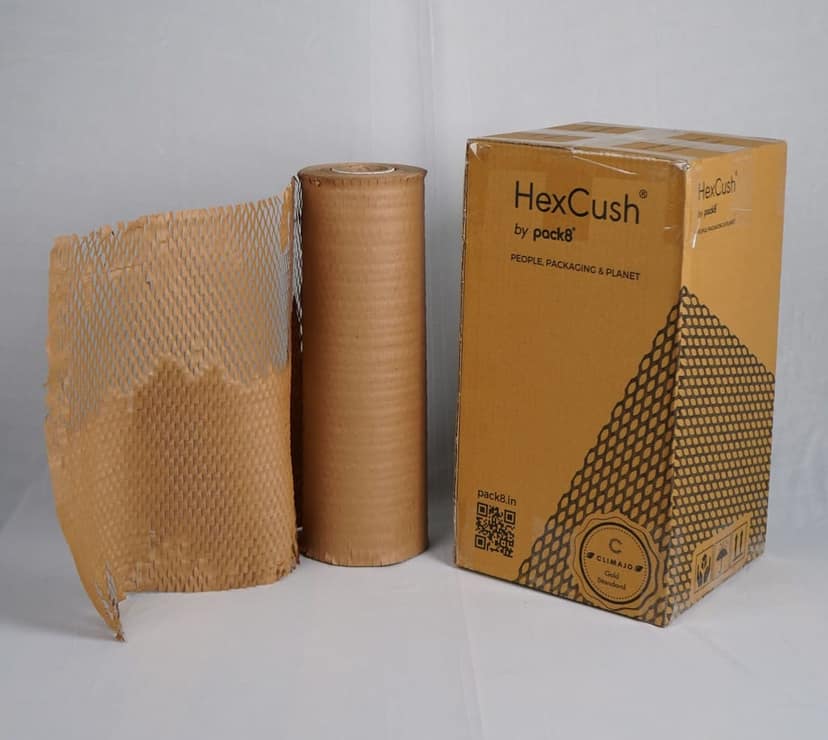 HexCush® Paper Bubble Wrap – by Pack8® – Honeycomb Cushioning Packing Paper (15", 50mtr) view 2