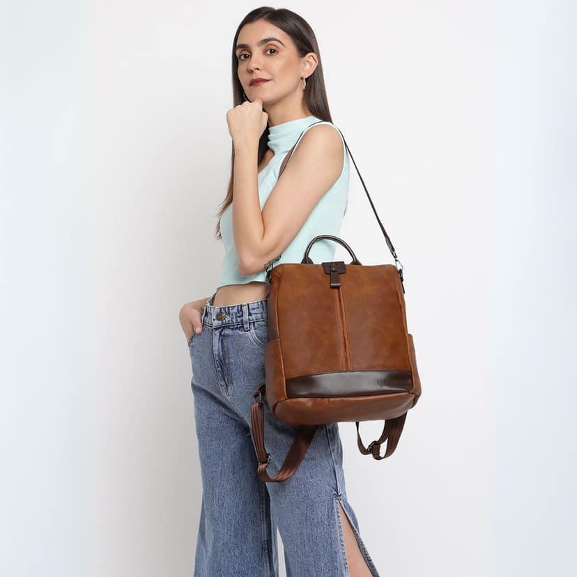 VISMIINTREND Women Backpack for Office Use Upto 13 Inch Laptop | Stylish Backpack Bag | Travel | School | College | Office Use | Anti Theft Convertible Backpack view 4