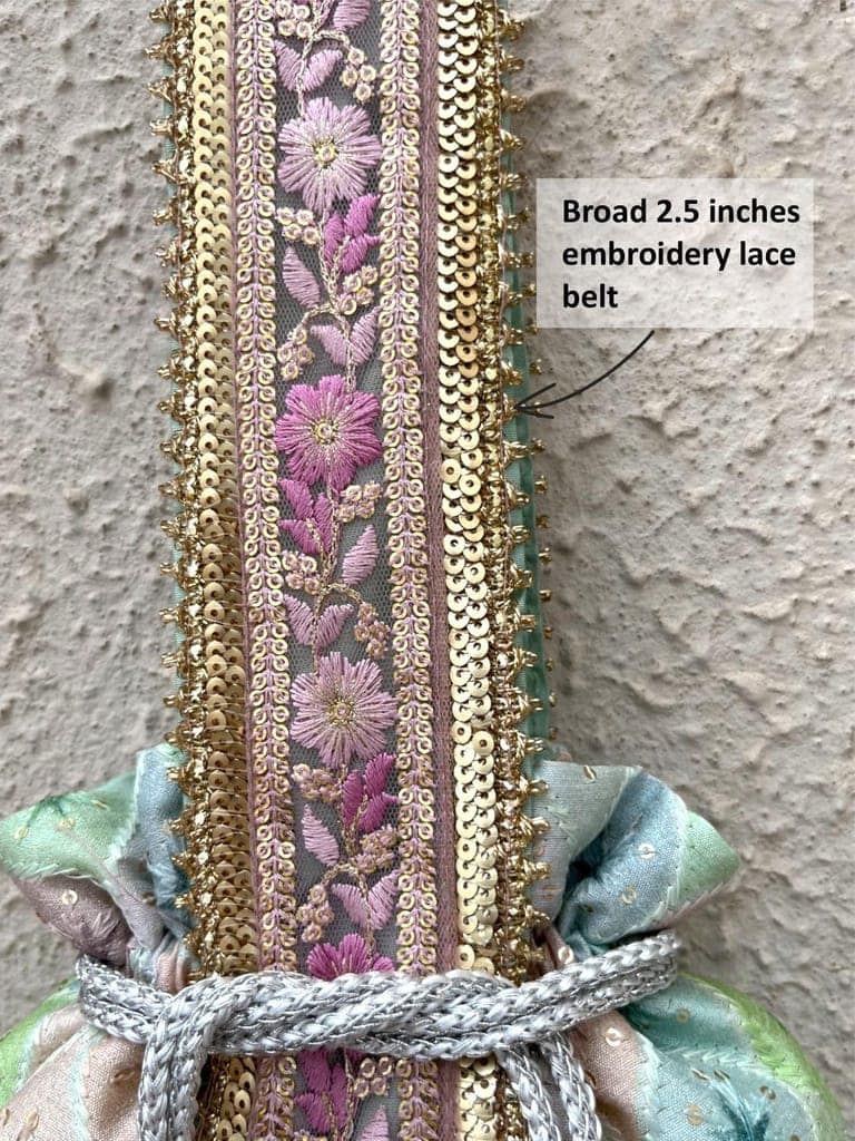 ART BY CHAITASI Embellished Designer Potli Bag with Protective Box, Handbag, Wristlets, Clutch for Women, Girls with Handmade Embroidery, Sequin, Beads Work for Parties, Weddings view 6