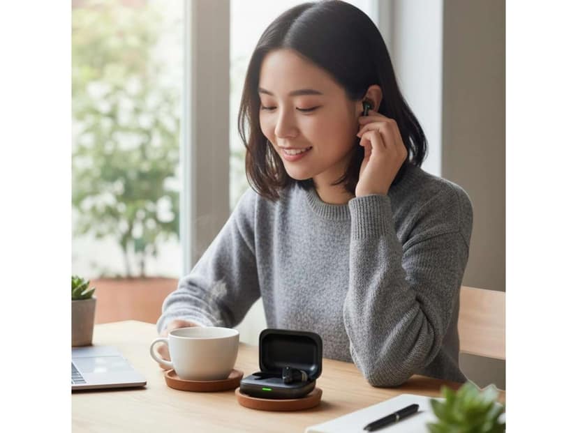 OlivLife ZEN True Wireless Earbuds, Bluetooth 6.0 in-Ear Headphones with ENC Mic, 14H Playtime, Deep Bass, Premium Sound, Type-C Fast Charging Case - Black view 4