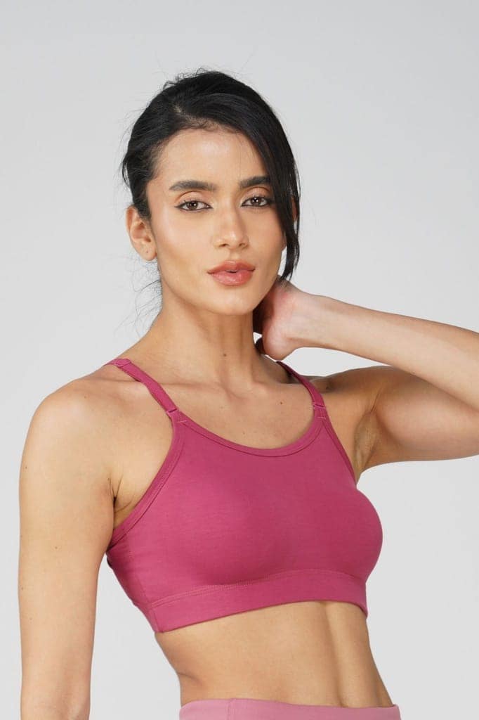 COTTON BRA MOULDED CARMINE view 3