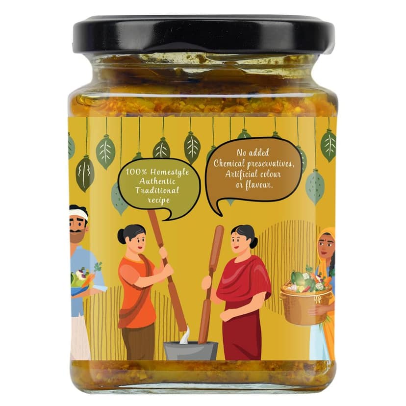 Organic Nation Hing Ka Aam Pickle - Hing Mango Delight | Homestyle Indian Pickle | Authentic Traditional Taste | No Preservatives | 250g view 6
