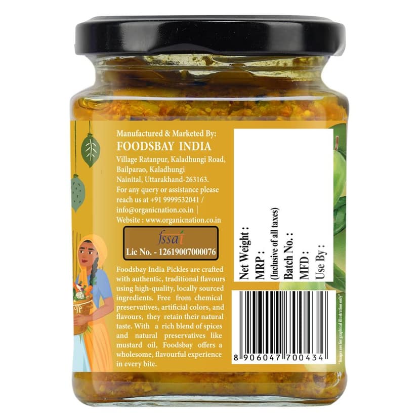 Organic Nation Hing Ka Aam Pickle - Hing Mango Delight | Homestyle Indian Pickle | Authentic Traditional Taste | No Preservatives | 250g view 8