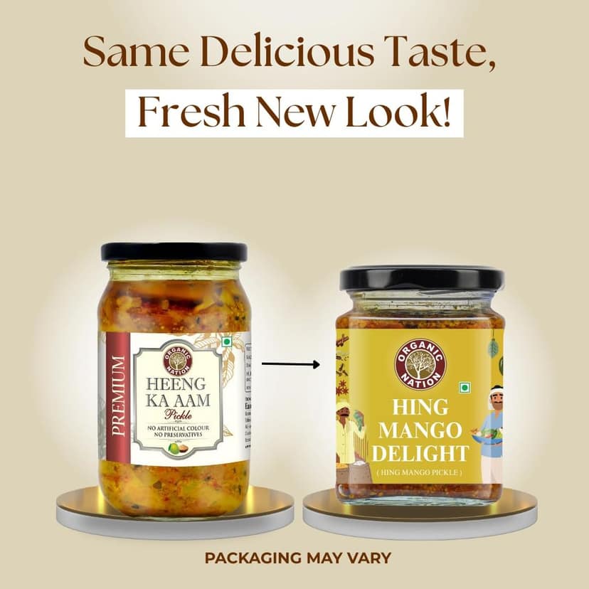 Organic Nation Hing Ka Aam Pickle - Hing Mango Delight | Homestyle Indian Pickle | Authentic Traditional Taste | No Preservatives | 250g view 9