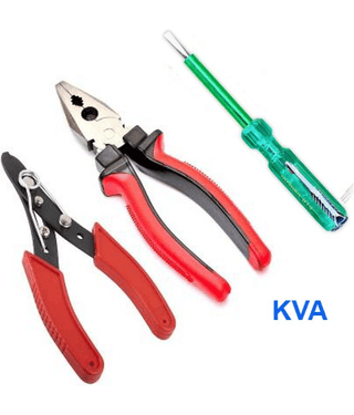 KVA-Tools Hardware Hand Tool Kit Set (8inch Plier,Tester & Wire Cutter)