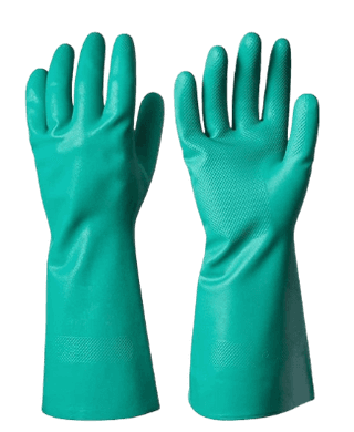 Rahul Professionals Multipurpose Nitrile Solvent Chemical Resistant Rubber Hand Gloves (Green color)