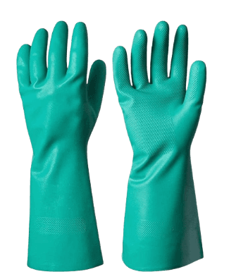 Rahul Professionals Multipurpose Nitrile Solvent Chemical Resistant Rubber Hand Gloves (Green color)