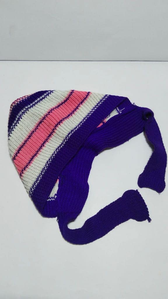 Striped Knit Beanie with Ear Flaps view 2
