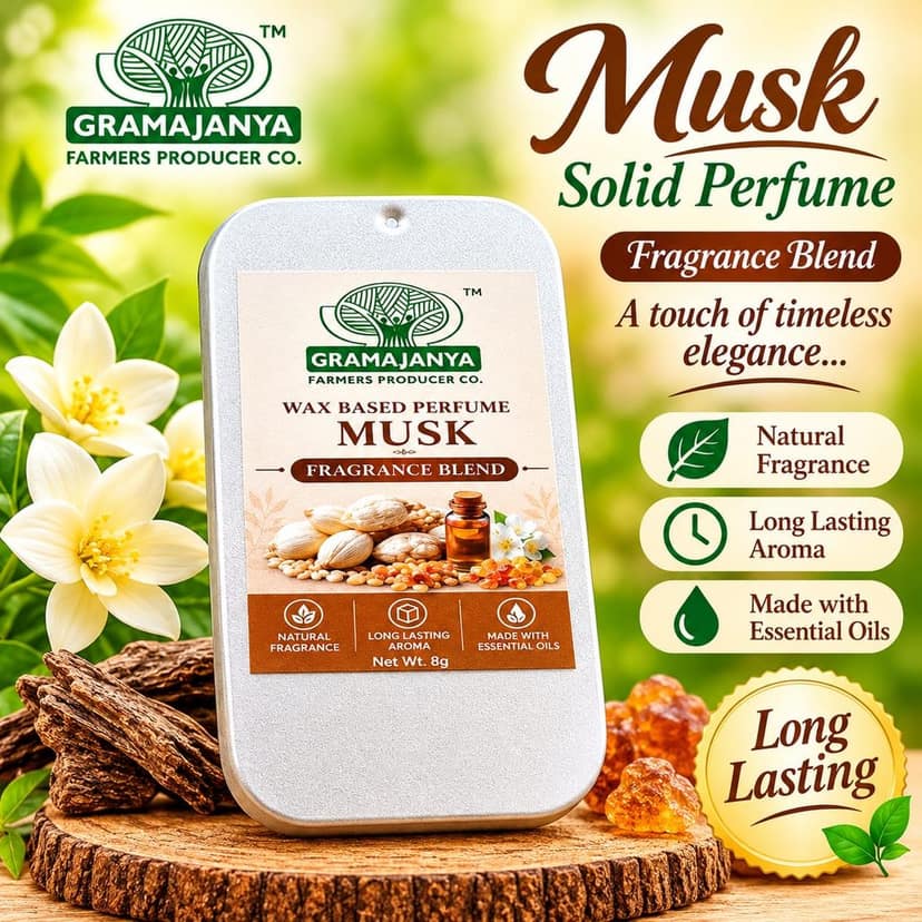 Gramajanya Bees wax solid perfumes - Musk (8gms)