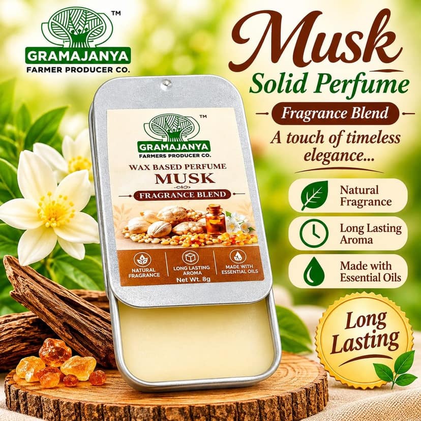 Gramajanya Bees wax solid perfumes - Musk (8gms) view 3
