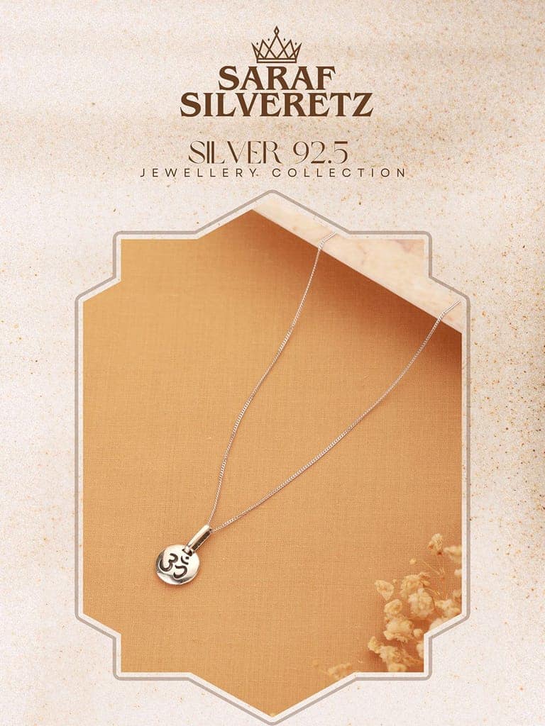 925 Sterling Silver Minimal Dailywear Om Locket Pendant Necklace & Chain view 8