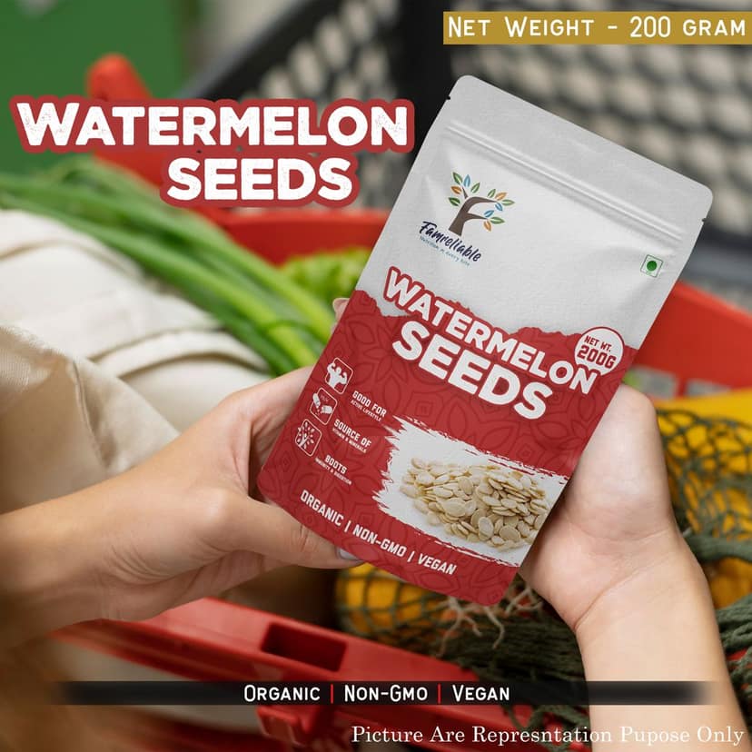 Famreliable Watermelon Seeds - 400g | Tarbooj Seeds | High Protein, Fiber-Rich Snack | Gluten-Free view 4