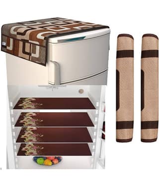 Exopick Brown Pvc Fridge Top Cover, Fridge Cover (Pack Of 7)