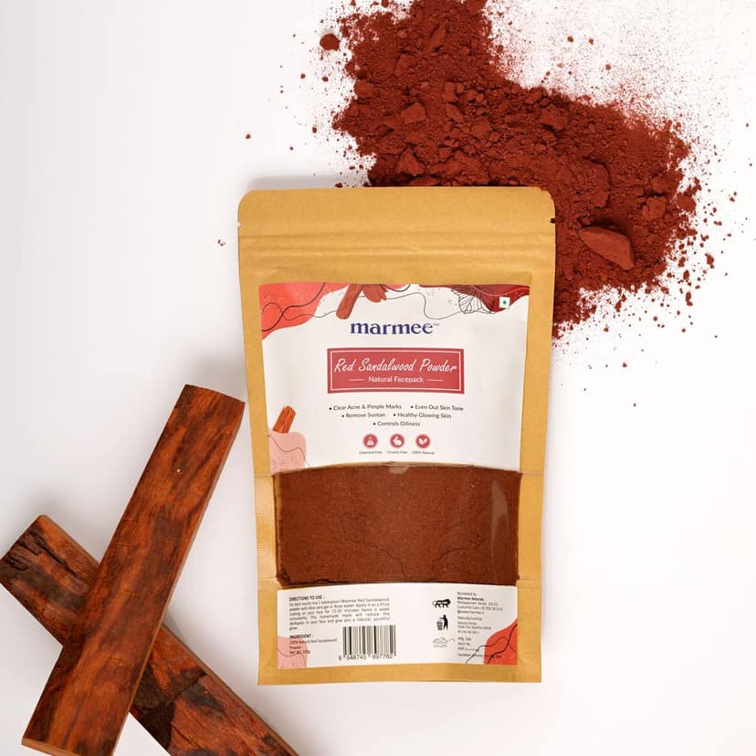 Marmee Red Sandalwood Powder – 100% Natural Face Pack for Glowing Skin view 2