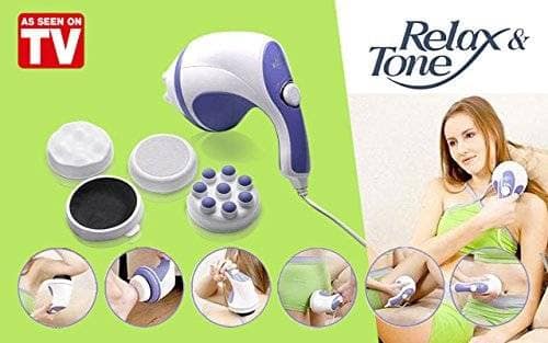 Relax Tone Handheld Body Massager (White & Purple) | Full Body Relaxation | Muscle Recovery view 7