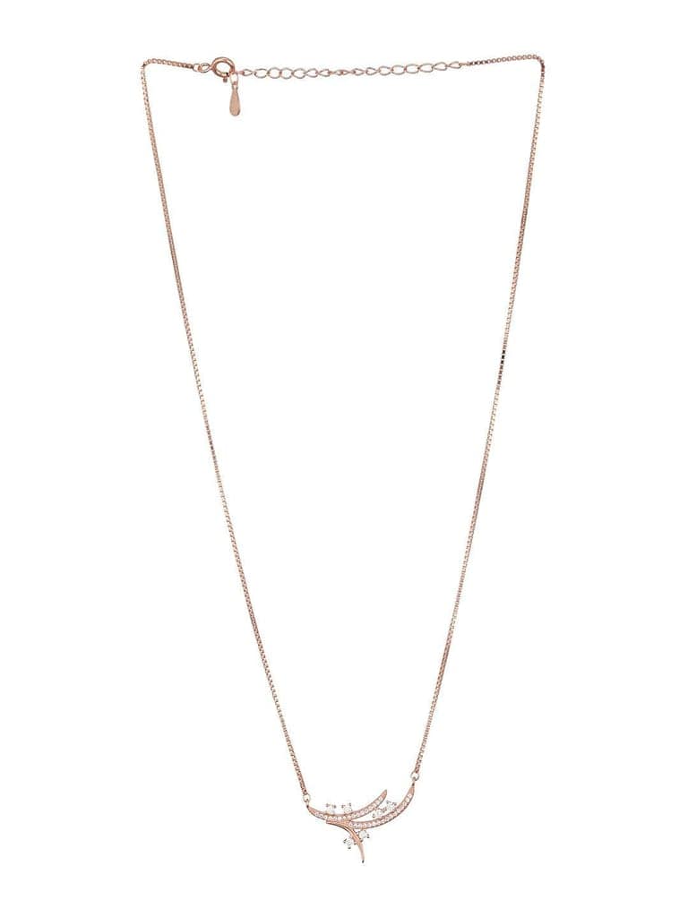925 Sterling Silver CZ Studded Leafy Pendant Minimal Necklace & Chain view 10