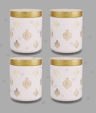 CROCO JAR Glass Gold Cookie Container ( Set of 4 )