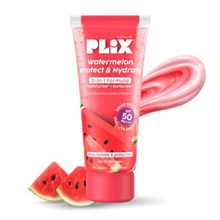 PLIX THE PLANT FIX Watermelon Protect & Hydrate 2-in-1 Formula | In Vivo Tested SPF 50 PA++++ | Moisturizer + Sunscreen | Lightweight, No White Cast PLIX THE PLANT FIX Watermelon Protect & Hydrate 2-in-1 Formula | In Vivo Tested SPF 50 PA++++ | Moisturiz