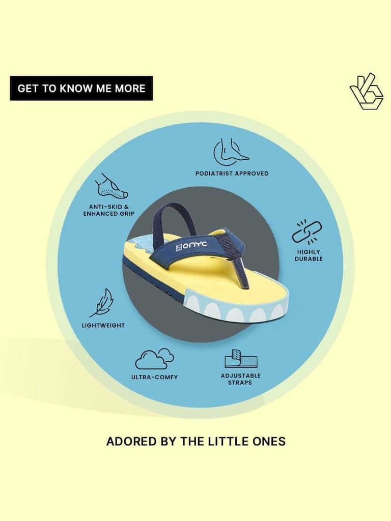 Premium Dino V-Shape Flip-flops With Adjustable BackSupport - Yellow (Unisex) view 10
