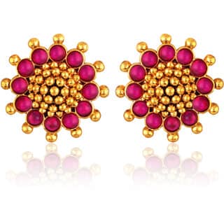 Vivastri Shimmering Bejeweled stud Earring for Women and Girls [VIVA2725ERG] view 2