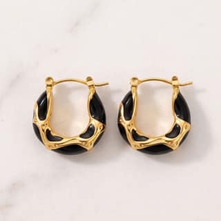 Black Twist Hoops
