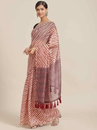 Women's Linux Soft Silk Saree With Unstiched Blouse Piece