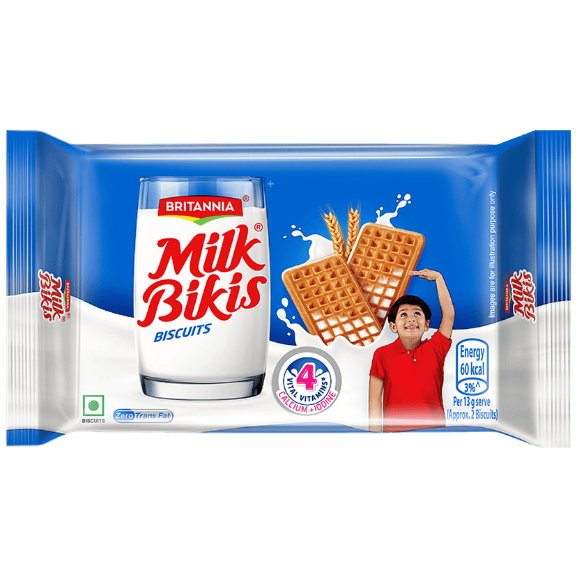 Britannia Milk Bikis Biscuit - Crunchy, Zero Trans Fat, Ready To Eat, 160 G view 2