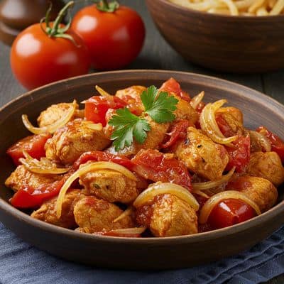 Chicken onion tomato