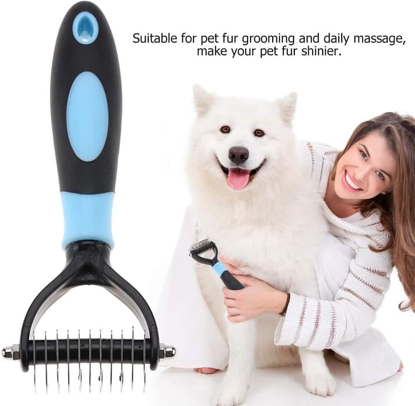 Q D Grooming Dematting Deshedding Detangling Comb Hair Remover Tool for Pet Dog Cat Remove Fur, Pet and Grooming Brush For Medium to Long-Haired Cats, Dogs, Puppy, Kitten view 4