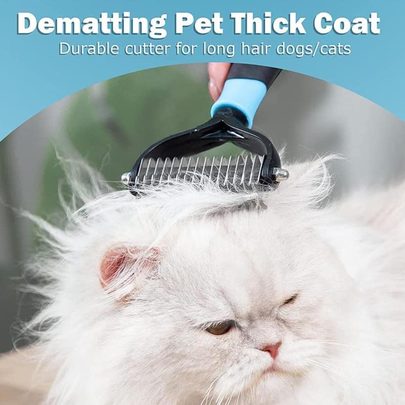 Q D Grooming Dematting Deshedding Detangling Comb Hair Remover Tool for Pet Dog Cat Remove Fur, Pet and Grooming Brush For Medium to Long-Haired Cats, Dogs, Puppy, Kitten view 8