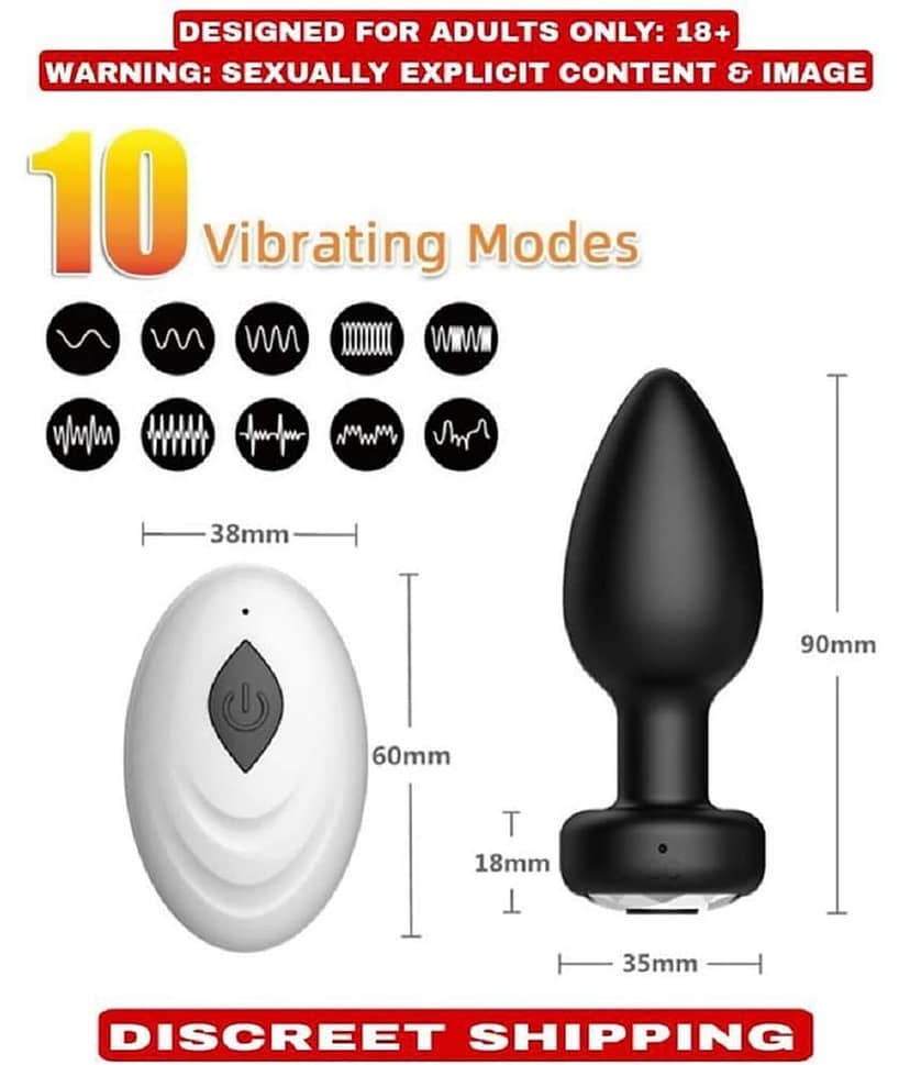Powerful 10 Vibration Usb Rechargable Remote Control Vibrating Anal Butt Plug For Men And Women BY KNIGHTRIDERS