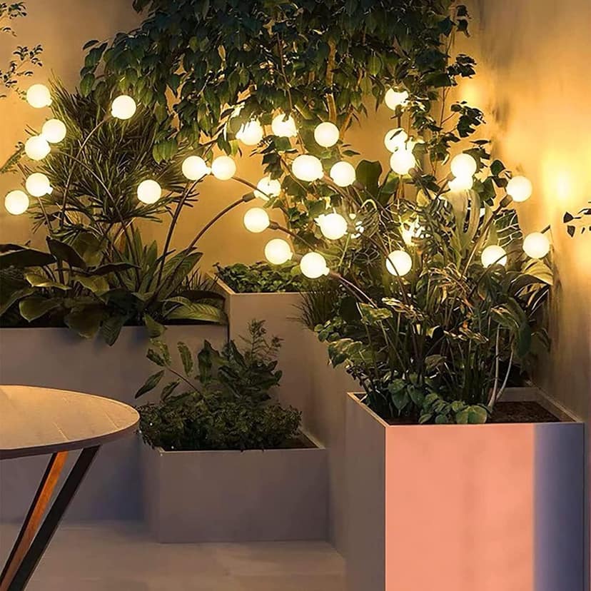 SPARKWORLD Yellow LED Solar Firefly Lights Outdoor Waterproof Automatic On/Off For Garden Lights Solar Light Set (Free Standing Pack Of 2) | Size: 600 mAh view 2