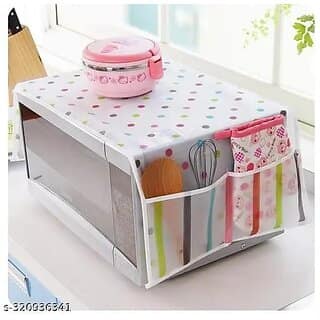 Microwave oven Top Cover,Microwave Cover with pockets free size with 4 utility pockets view 2