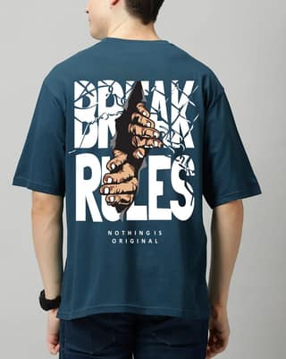 SCOTT FINCHER Men's Break Rules Nothing is Original Men's T-Shirt : AA(ARN)_TBLUE_158