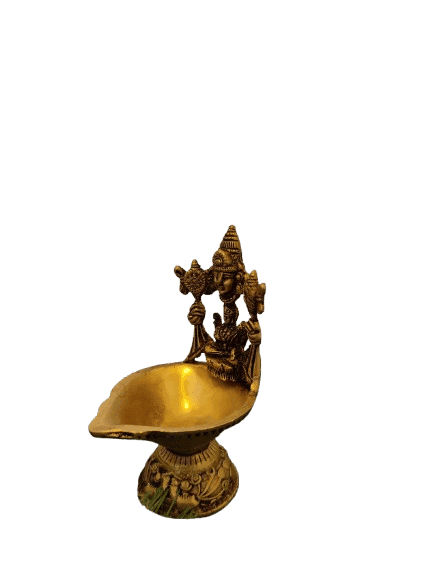 "Goddess Lakshmi Brass Diya for Diwali and Home Decor" view 2