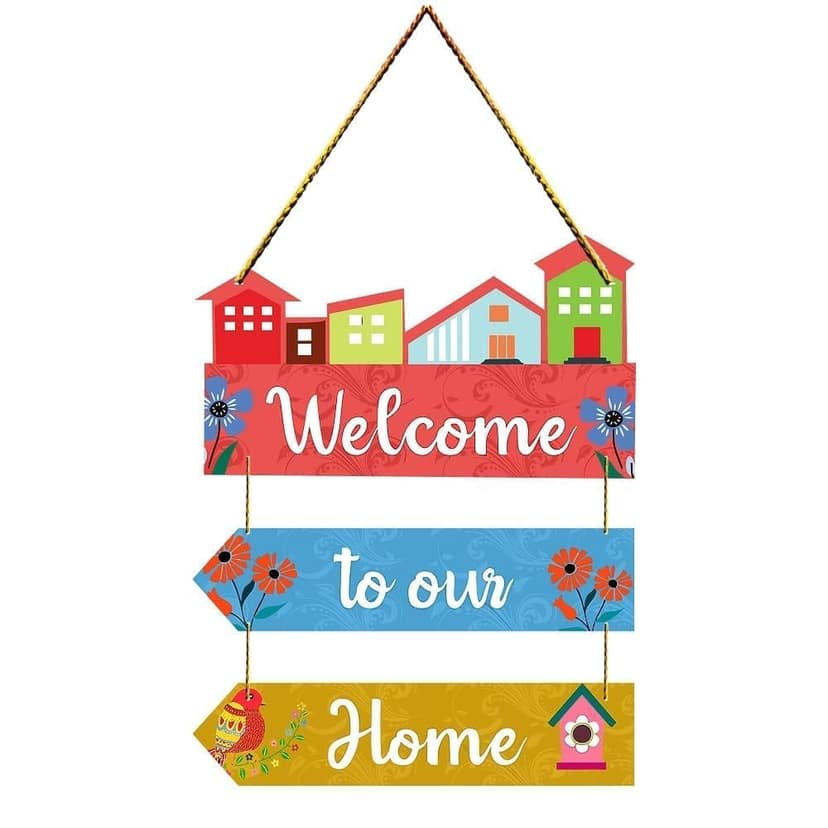 Wall Hangings for Home Decoration Items for Living Room Decor Welcome Home Wall Hanging for Home Office Decoration Handmade Craft Decorative Wall Art (WH2506)