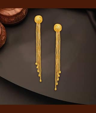 LUV FASHION Golden Ear Chain Earrings ( Pack of 1 )