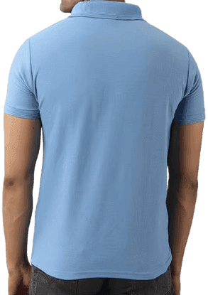 Sky Blue Men's Polo T-Shirt view 2