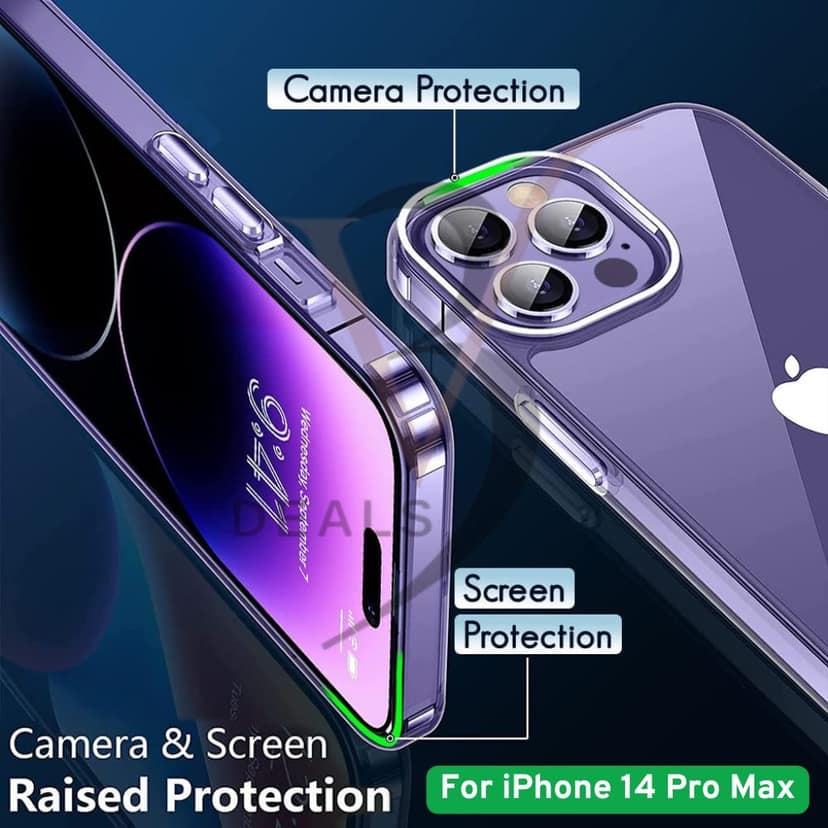 V3Deals Crystal Clear Hard Back Cover Compatible with iPhone 14 Pro Max 6.7 Inch | Shockproof Drop Protection | Transparent Slim Scratch Resistant Case Cover for 14 Pro Max | Clear (iPhone 14 Pro Max) view 6