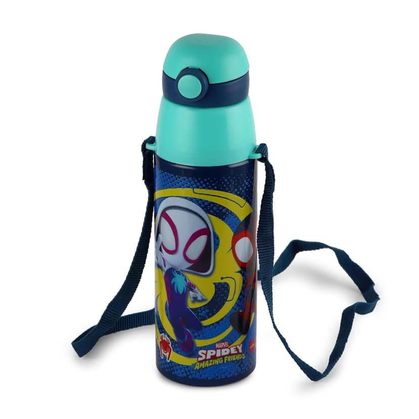 CELLO Kidzbee Series Orb 400 Inner Steel Insulated Water Bottle, 380ml| 3D Touch & Feel Mickey Family Design | Leakproof Flip Top Spout, Easy to Carry | Cold Water Bottle for Kids School