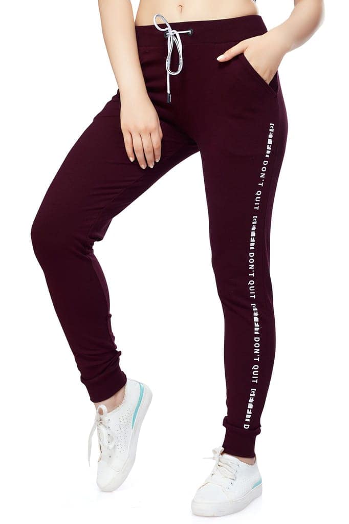 ZEYO Women's Joggers Typography Green Regular Fit Track Pant view 4