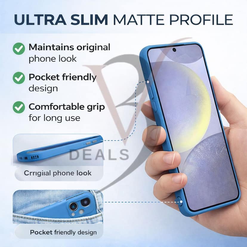 V3Deals Compatible with Samsung Galaxy M06 / F06 (5G) Silicone Mobile Cover | Camera Bump Protection & Inner Velvet Fabric Lining | Ultra Slim Matte Soft Rubberised Case Cover view 3