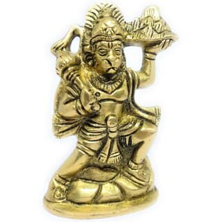Ashtadhatu Lord Hanuman Ji With Sanjeevani Booti Parvat In Medium Size For Home Temple Pooja