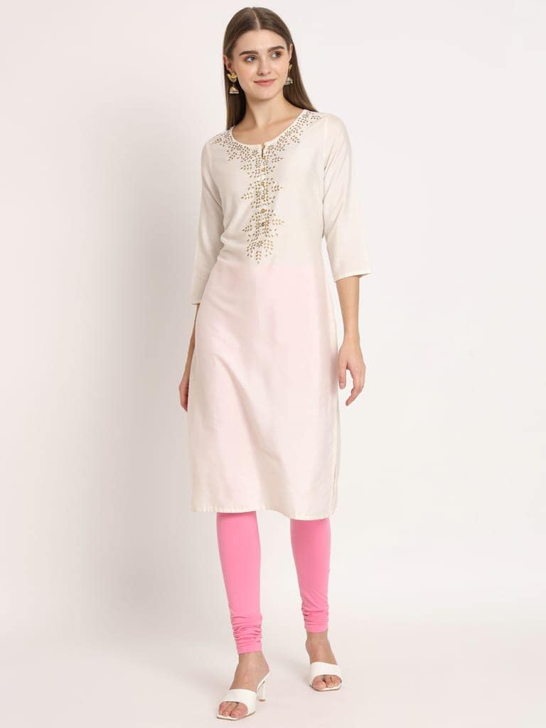 SOFT COLORS Women's Skinny Fit Ethnic Wear Churidar Leggings (Rose Pink) view 2