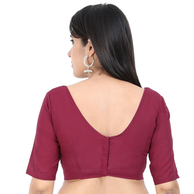 Princess cut back open Cotton blouse,Vadamalli view 2