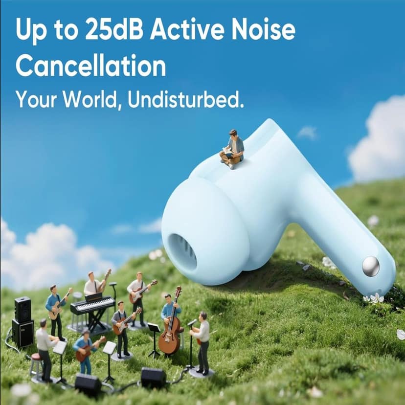 realme Buds T200x True Wireless Earbuds with 12.4mm Dynamic Bass Drivers, 25 dB ANC, Quad Mic, 45ms Latency, Upto 48 Hrs Playback, Fast Charge, IP55 Rated, BT 5.4 (Pure Black) view 10