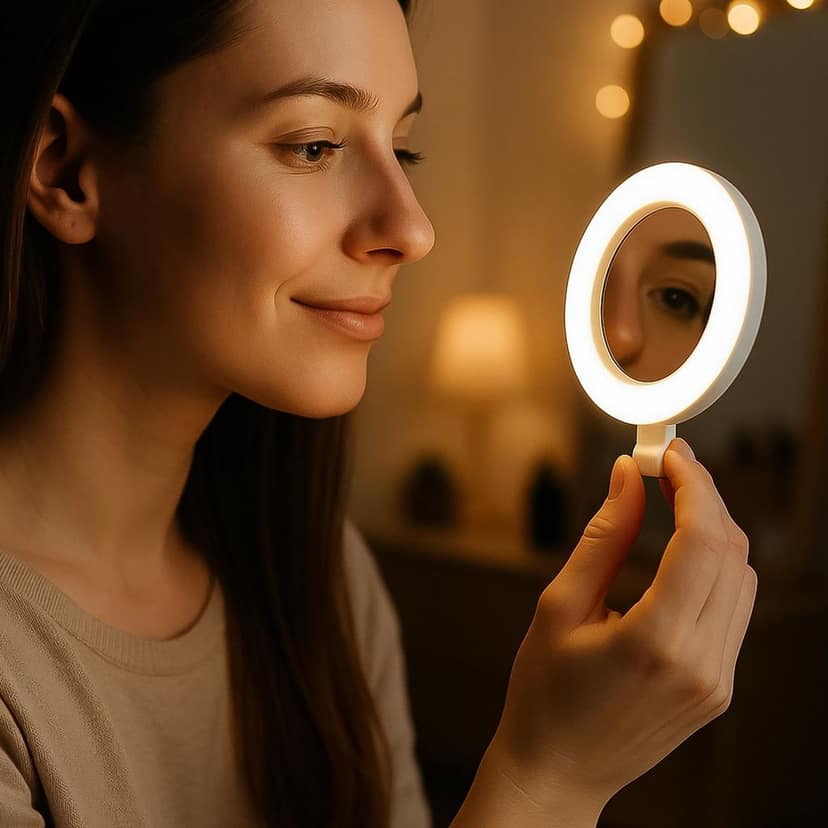 Rechargeable LED Selfie Ring Light for Mobile and Makeup Use (1 Pc) view 6