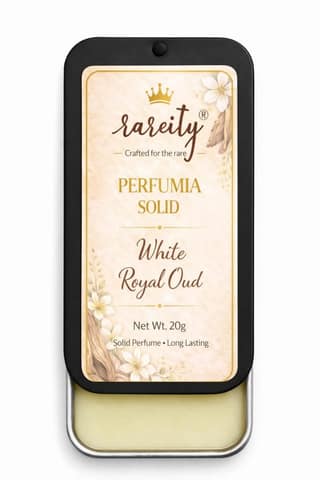 Rareity Solid Perfume – White Royal Oud Fragrance | Luxury Oud Long Lasting Balm Perfume | Pocket Perfume | Alcohol-Free | 20g| Travel-Friendly