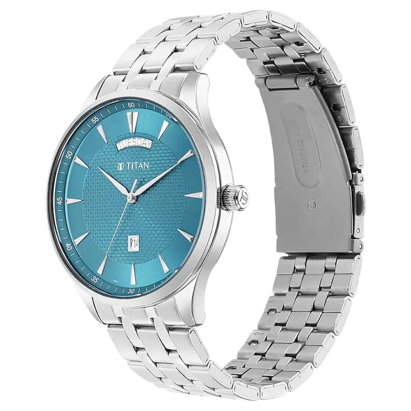 TITAN Opulent III Blue Dial Analog Watch for Men 90127SM01 view 2